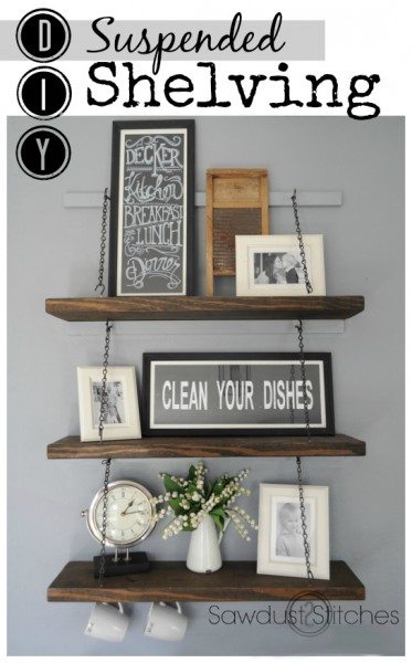Easy DIY shelving by Sawdust2stitches