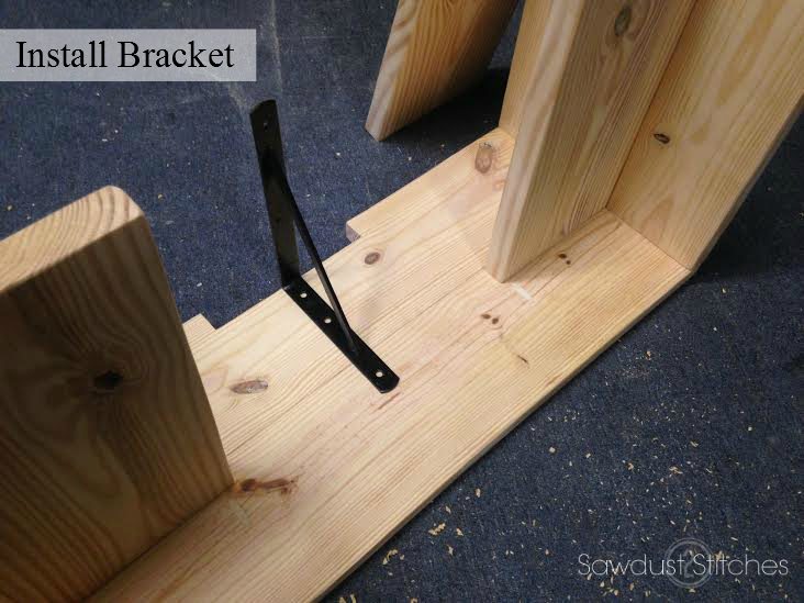 Bench Table install bracket Sawdust2Stitches