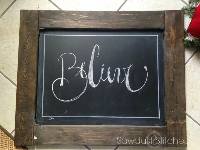 Holiday Chalkboard signs  sawdust2stitches  believe ss