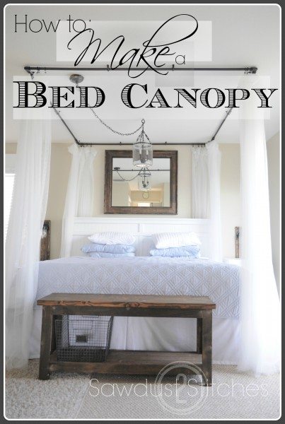 Bed canopy with text border