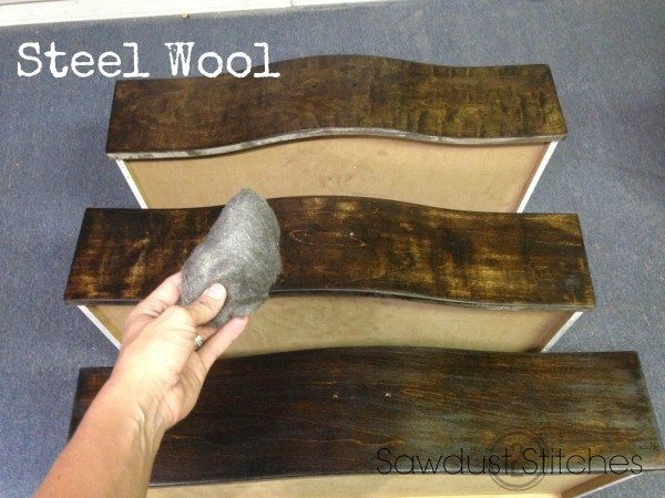 steel wool  sawdust 2 stitches