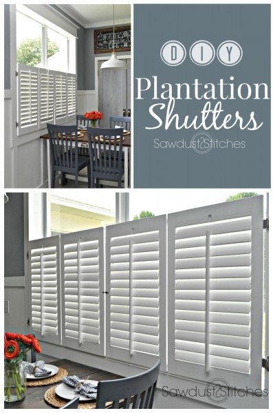 She transforms thrift store doors into planation shutters! www.sawdust2stitches.com