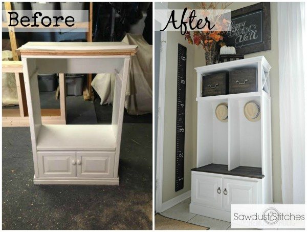 Turn an old media cabinet into a entry