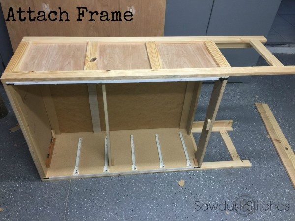 dresser re purpose attach frame sawdust2stitches