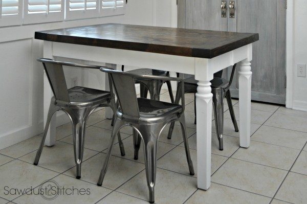 Farmhouse table made from recycled pieces