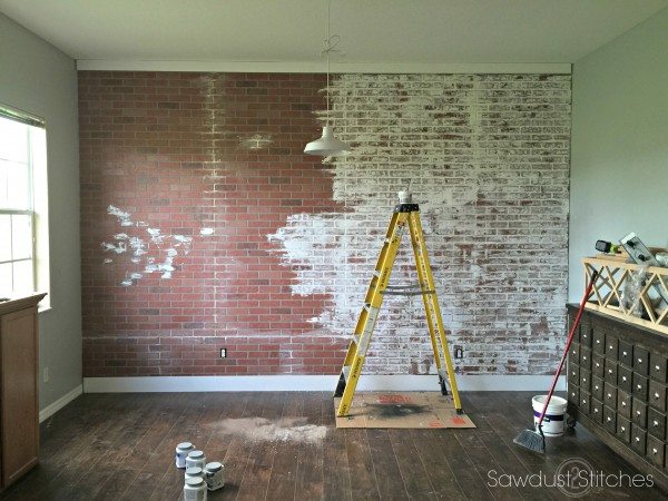 How To Faux Brick Wall Sawdust 2 Stitches