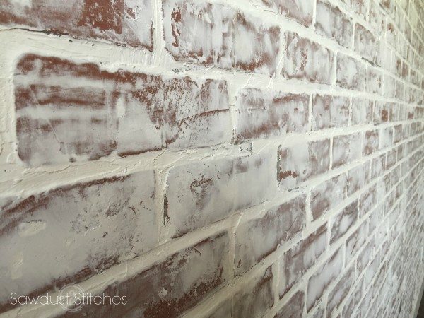 faux brick paneling by www.sawdust2stitches.com