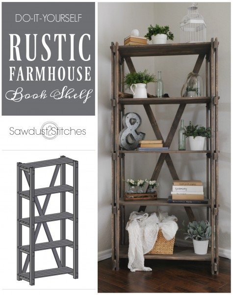 -How to make a Arhaus inspired book shelf bookcase sawdust2stitches.com