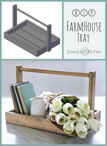 DIY Farmhouse Tray with Build Plans by Sawdust2Stitches.com