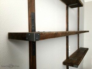Industrial Style Shelving using Simpson Strong-Tie connectors.