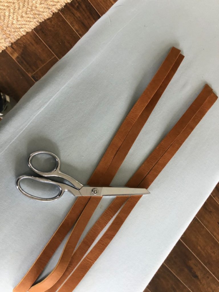  Creating a leather strap for an r.v. curtain. 