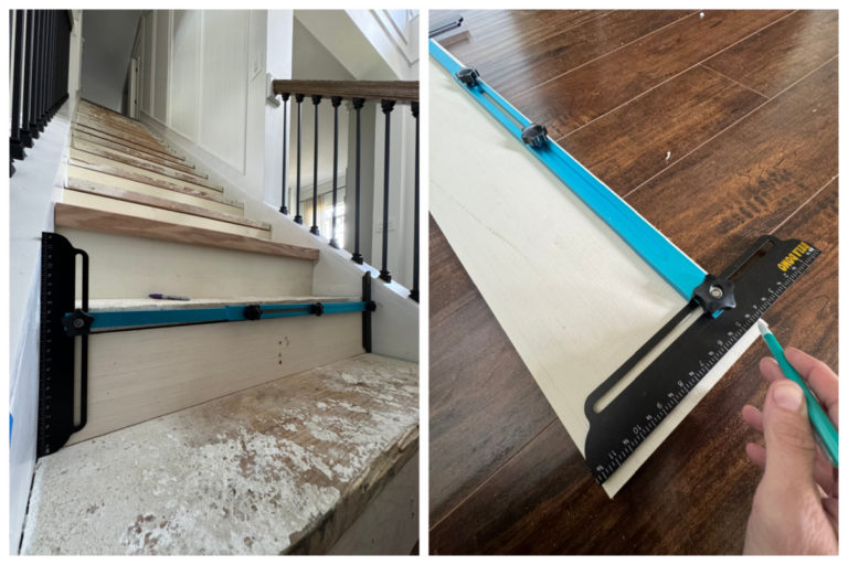 Stair Tread Makeover - Sawdust 2 Stitches stair tread makeover