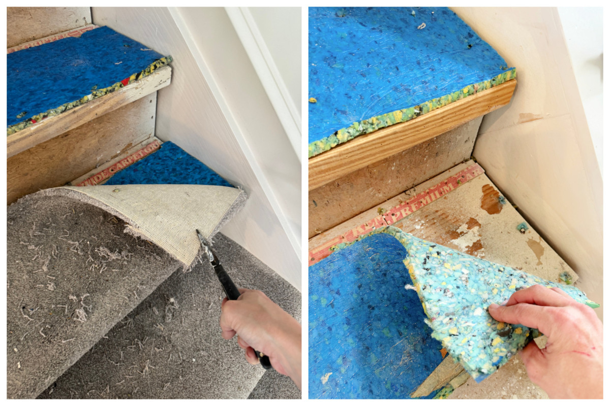 Stair Tread Makeover - Sawdust 2 Stitches stair tread makeover